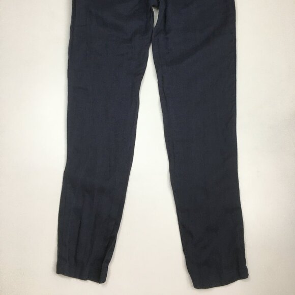 NOVU Dark Blue 100% Linen Drawstring Tapered Leg Soft Jogger Pant - Picture 10 of 10